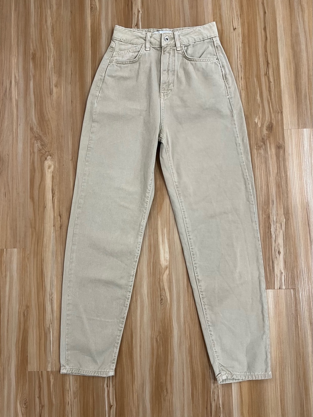 Zara Light Khaki High-Rise Jeans